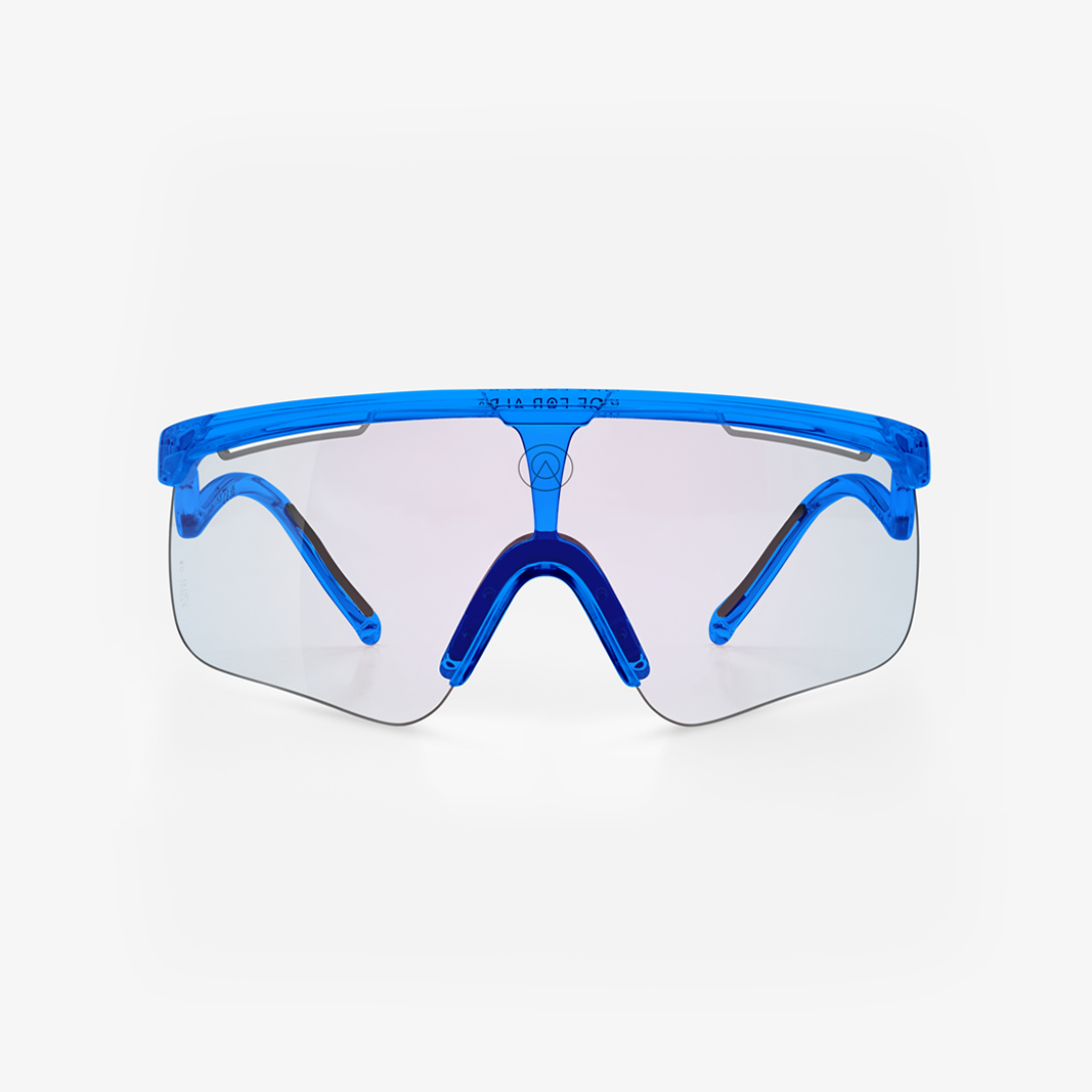 Alba Optics Delta Blue Glossy / VZUM™ F-Lens Fire Photochromic face