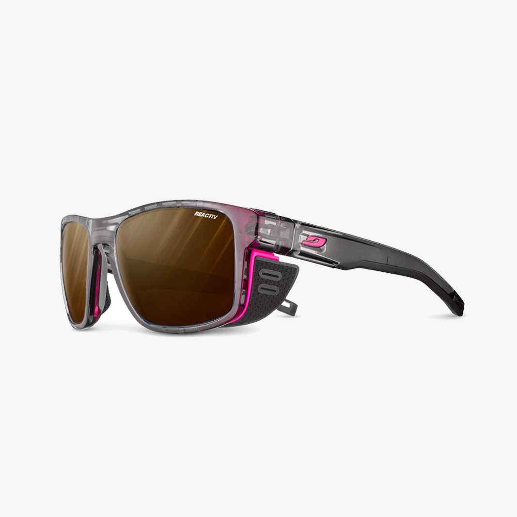 Julbo Shield M mit Sehstärke / Grau Neonpink REACTIV 2-4 Polarized