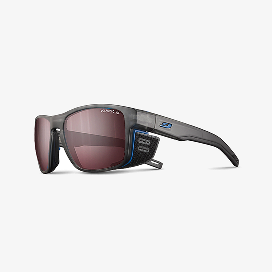 Julbo Shield M mit Sehstärke / Schwarz Durchscheinend Blau / SPECTRON 3 HD Polarized Silber