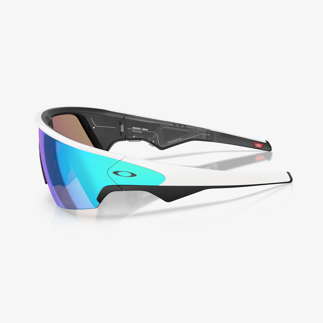 Oakley META Vanguard / White Matte Prizm Sapphire - Bügelansicht