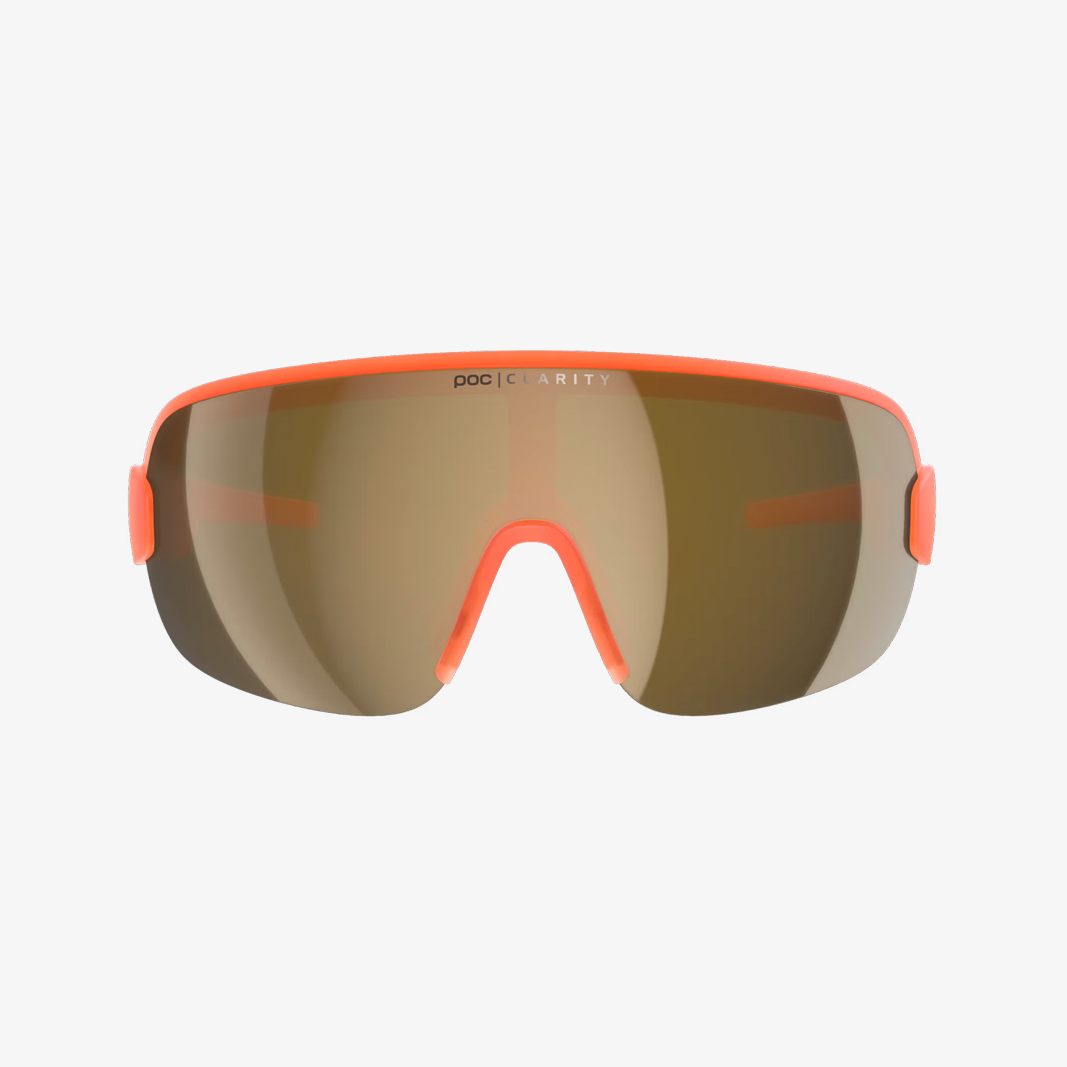 POC Aim Fluorescent Orange / Clarity Road Partly Sunny Gold Mirror face