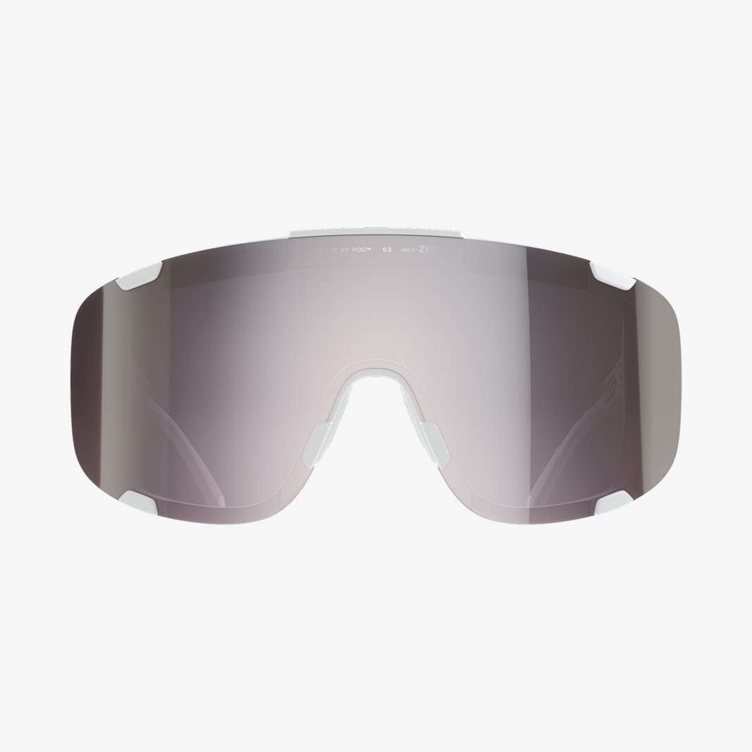 POC Devour Hydrogen White / Clarity Road Sunny Silver Mirror Front