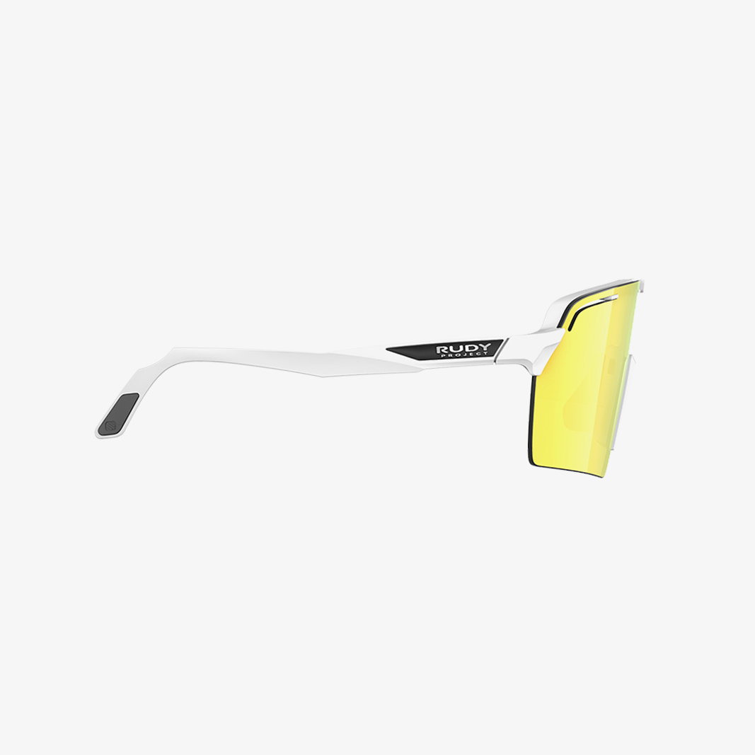 Rudy Project Spinshield Pro / White Matt - Multilaser Yellow Seitenansicht