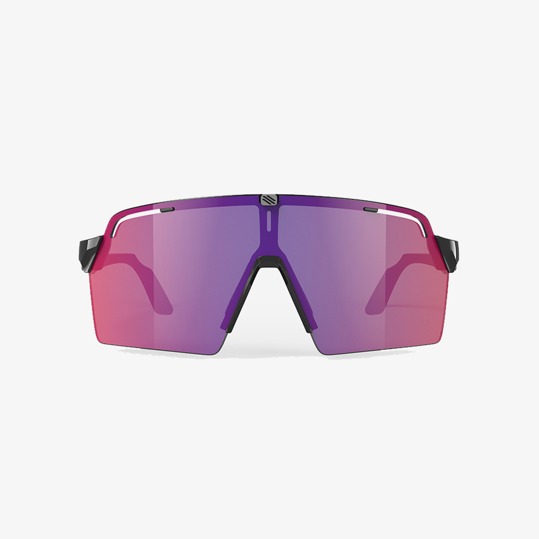 Rudy Project Spinshield Pro / Black Gloss - Multilaser Red Frontansicht