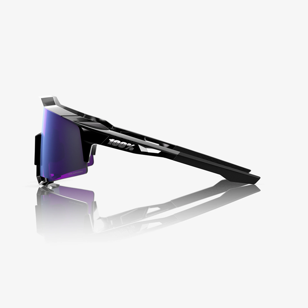 100% Speedcraft / Polished Black HiPER Lavender Mirror Polarized Lens side