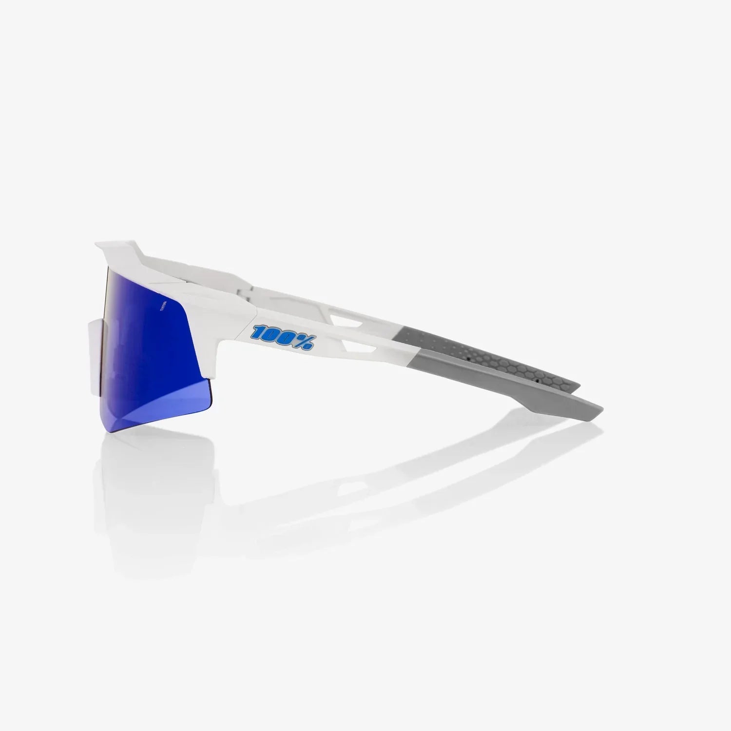100% Speedcraft XS / Matte White HiPER Blue Multilayer Mirror