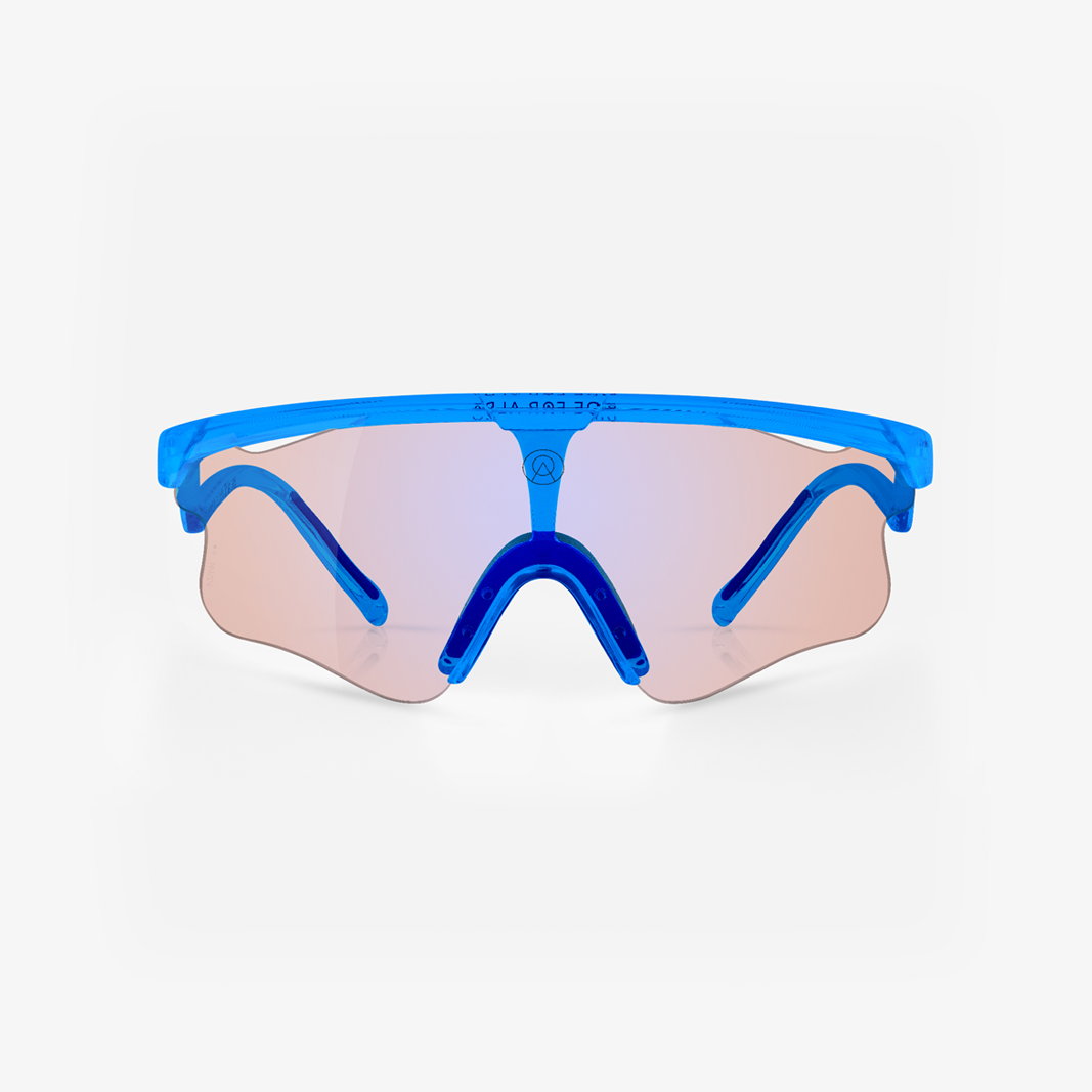 Alba Optics Delta LEI Blue Glossy / VZUM™ F-Lens FLM Photochromic face