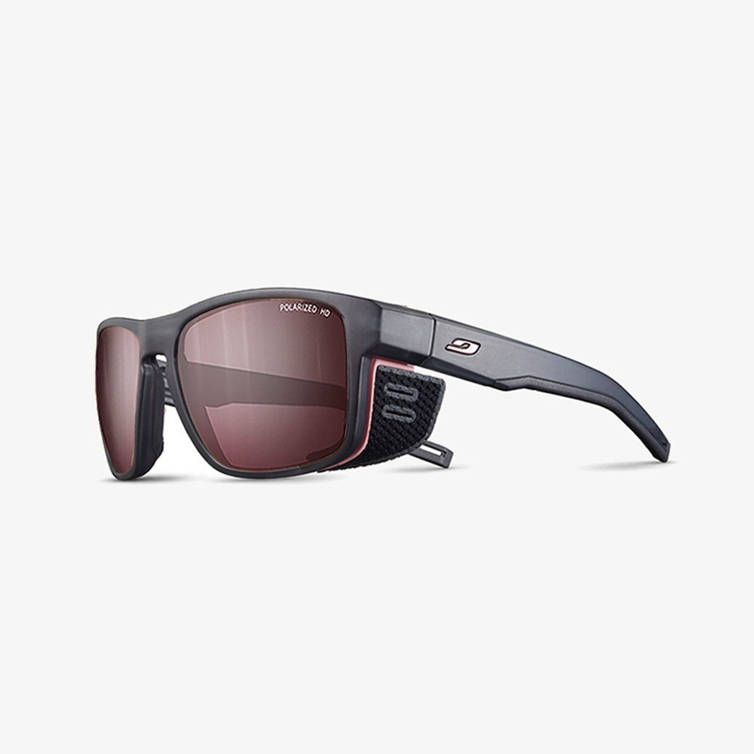 Julbo Shield M mit Sehstärke / Schwarz Durchscheinend Rosa / SPECTRON 3 HD Polarized Silber