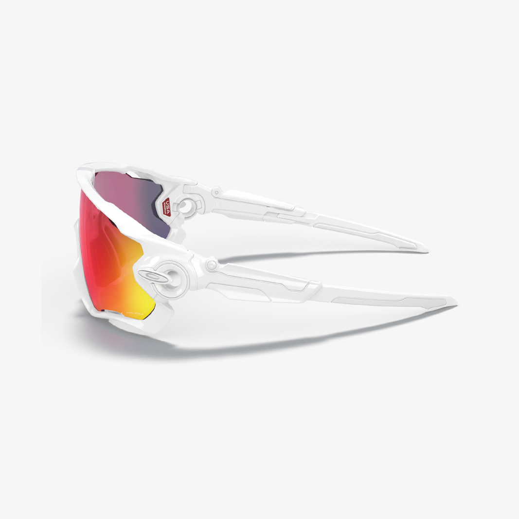 Oakley Jawbreaker / Polished Total White Prizm Road side
