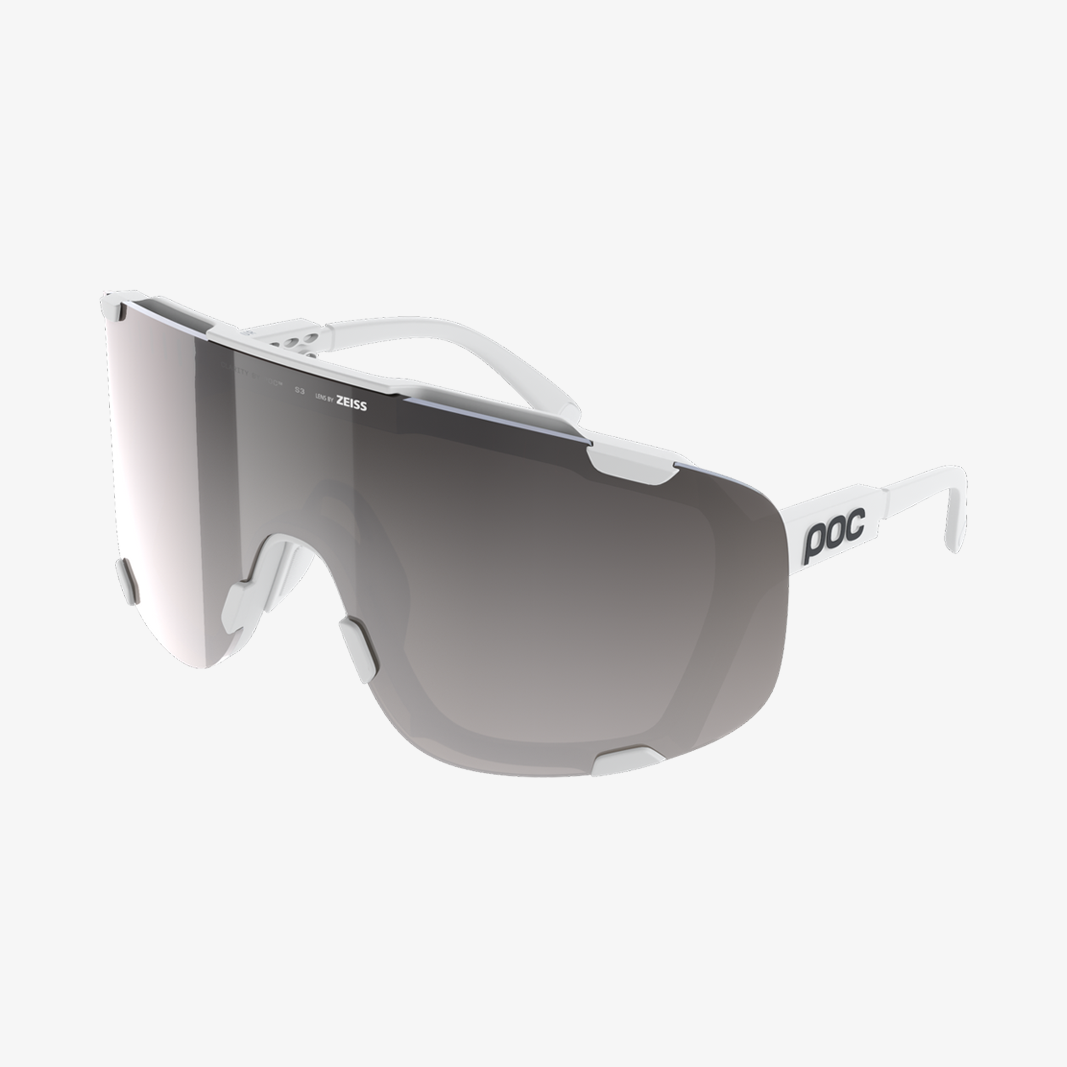 POC Devour Hydrogen White / Clarity Road Sunny Silver Mirror