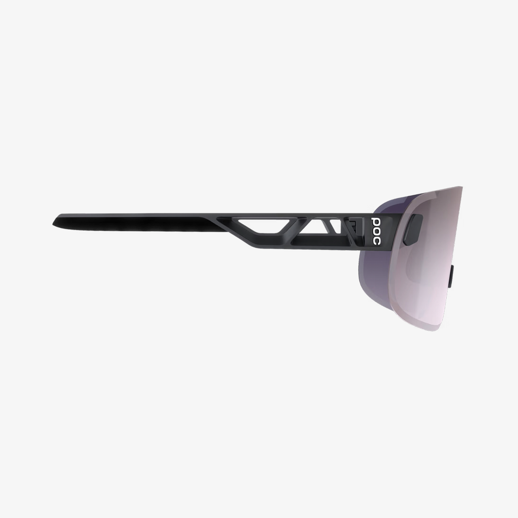POC Elicit + Uranium Black / Clarity Road Sunny Silver Mirror side