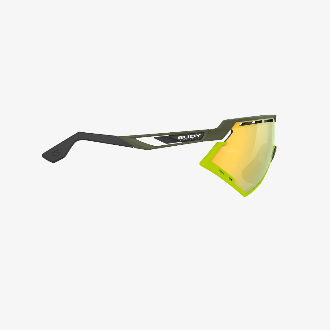 Rudy Project Defender Olive Matte /  Multilaser Yellow side