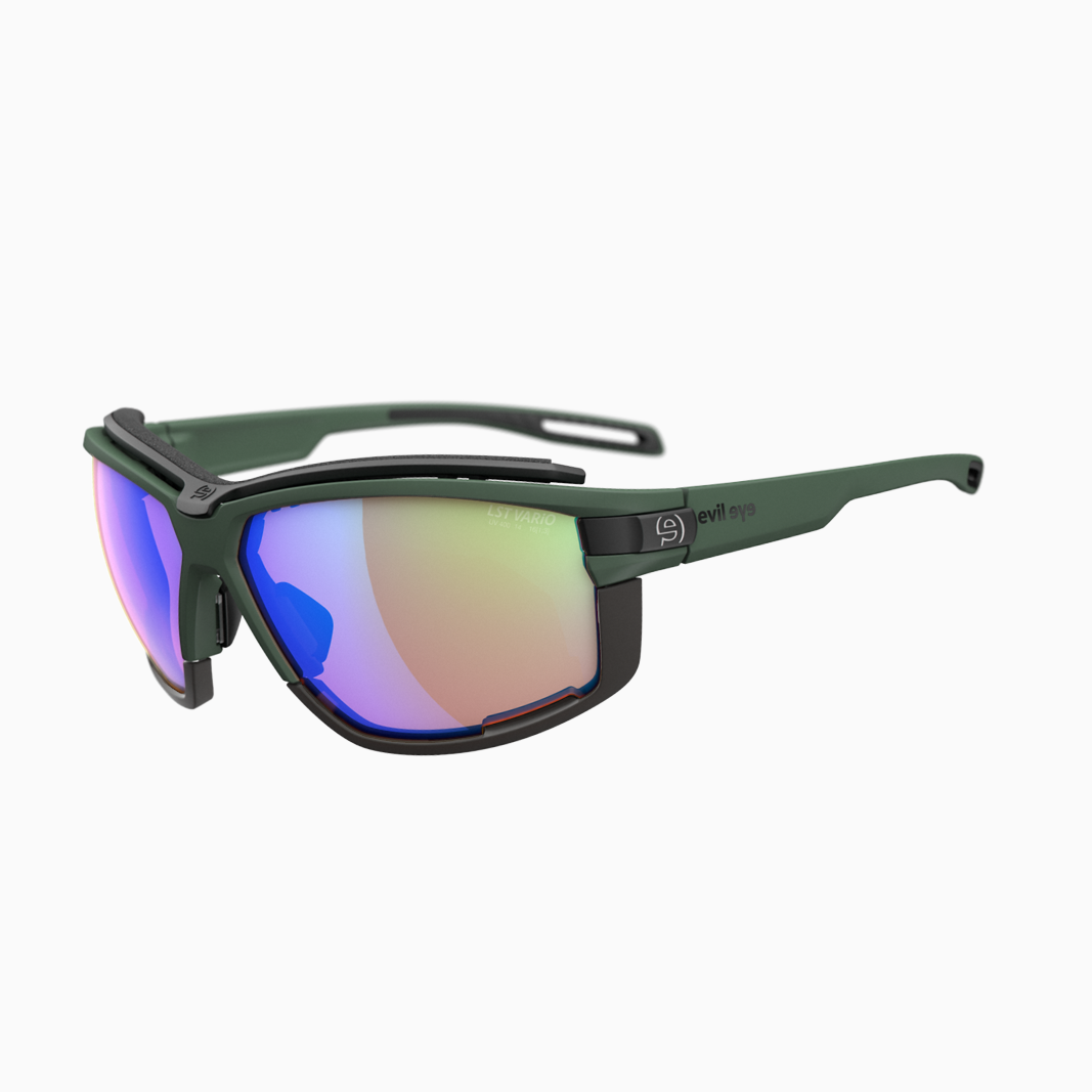 evil eye Pathline Air Pro mit Sehstärke / Dark Green Matt - LST Vario Blue Green