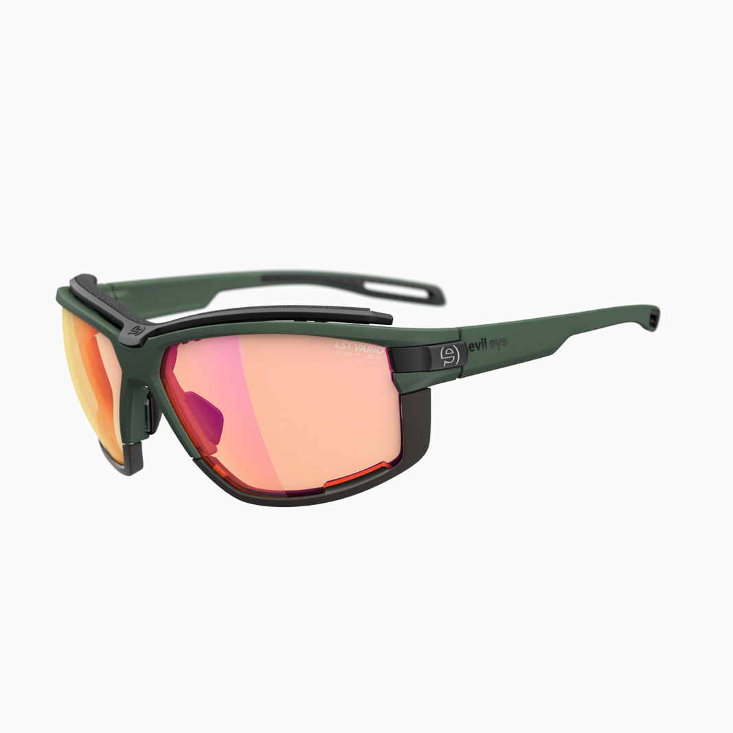 evil eye Pathline Air Pro mit Sehstärke / Dark Green Matt - LST Vario Purple