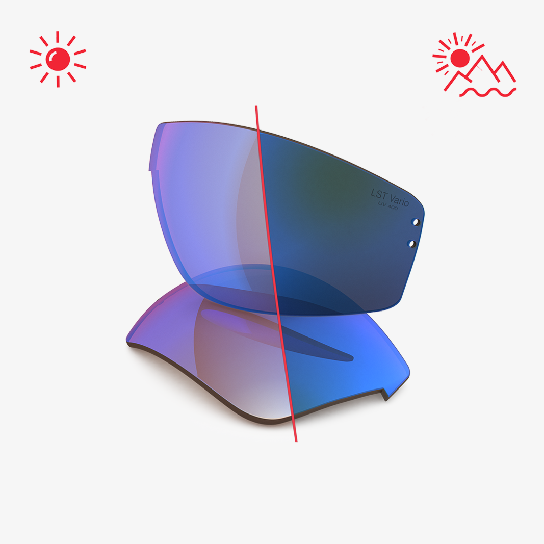 evil eye Halfrim Wechselgläser / LST Bluelight Vario Blue Mirror 2-4