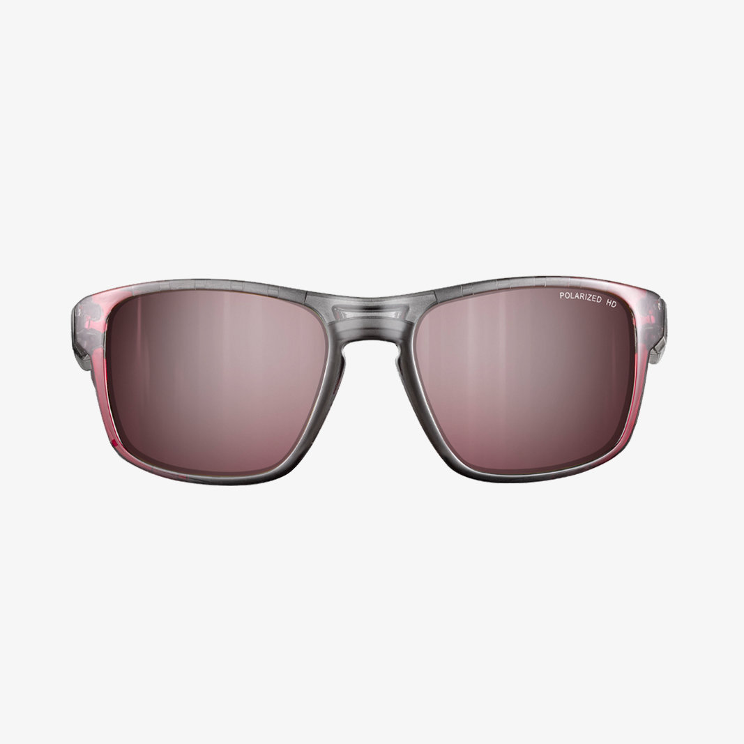Julbo Shield M Grau Neonpink / Spectron 3 HD Polarized Frontansicht